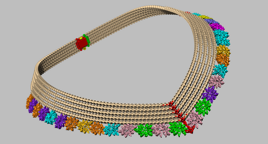 Multi Layer Floral Diamond Necklace CAD FILE