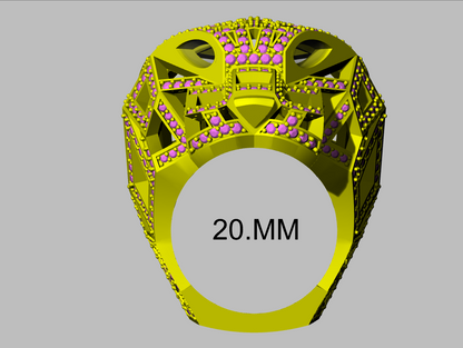 Panther Head daimond set Ring for Men CAD FILE