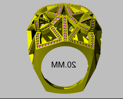 Panther Head daimond set Ring for Men CAD FILE