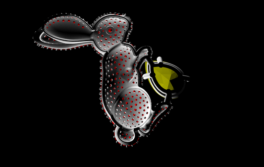 Rabbit Stone Set Brooch CAD FILE