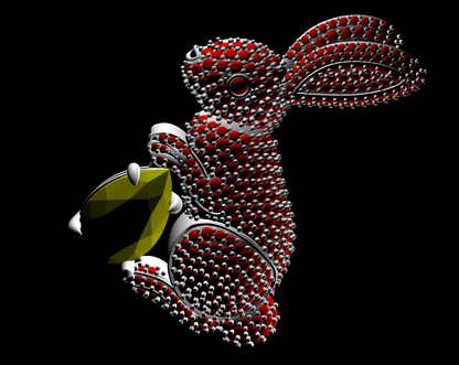 Rabbit Stone Set Brooch CAD FILE