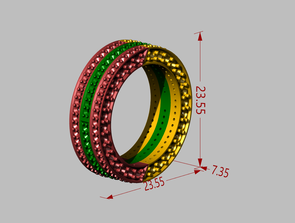 Diamond set mechanism pendent+ring CAD FILE