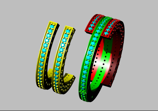 Diamond set mechanism pendent+ring CAD FILE