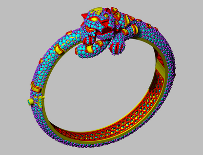 Panther Head Openable Full Daimond Set Bangle CAD FILE