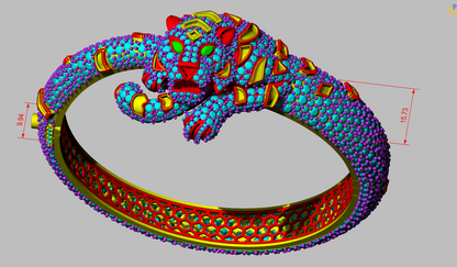 Panther Head Openable Full Daimond Set Bangle CAD FILE