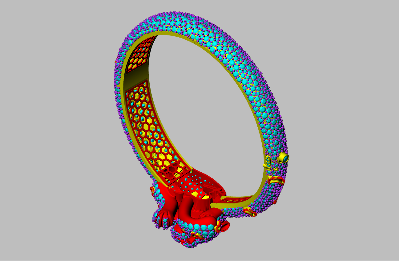 Panther Head Openable Full Daimond Set Bangle CAD FILE