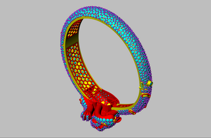 Panther Head Openable Full Daimond Set Bangle CAD FILE