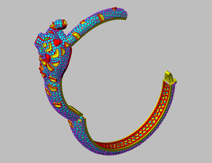 Panther Head Openable Full Daimond Set Bangle CAD FILE