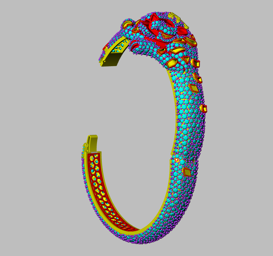 Panther Head Openable Full Daimond Set Bangle CAD FILE