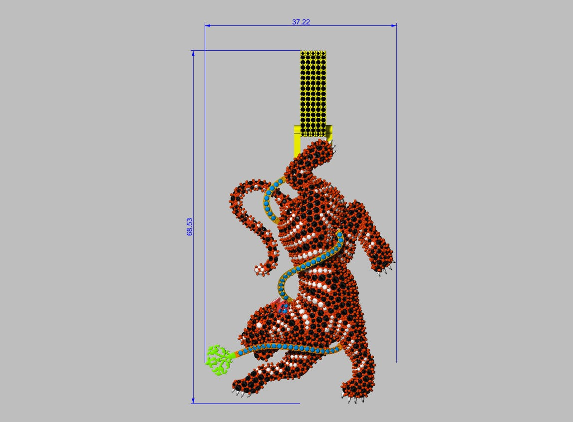 Diamond Panther Pendant  Micro Pave Stone CAD FILE