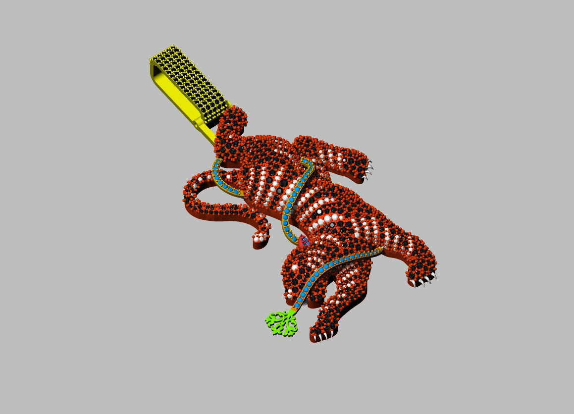 Diamond Panther Pendant  Micro Pave Stone CAD FILE