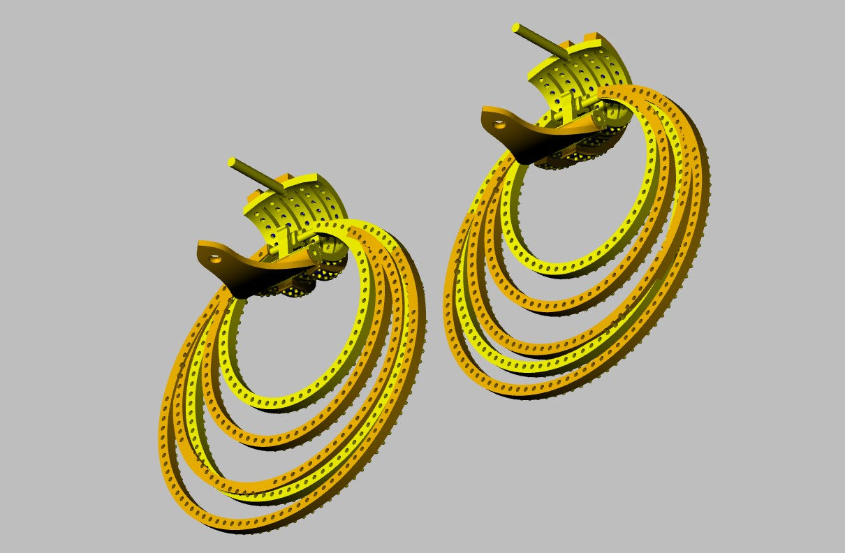 Multi Layer Diamond set Hoop Earrings