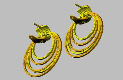 Multi Layer Diamond set Hoop Earrings