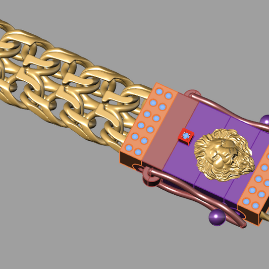 Lion Head lock Mechanism Bracelet  CAD FILE