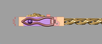 Lion Head lock Mechanism Bracelet  CAD FILE