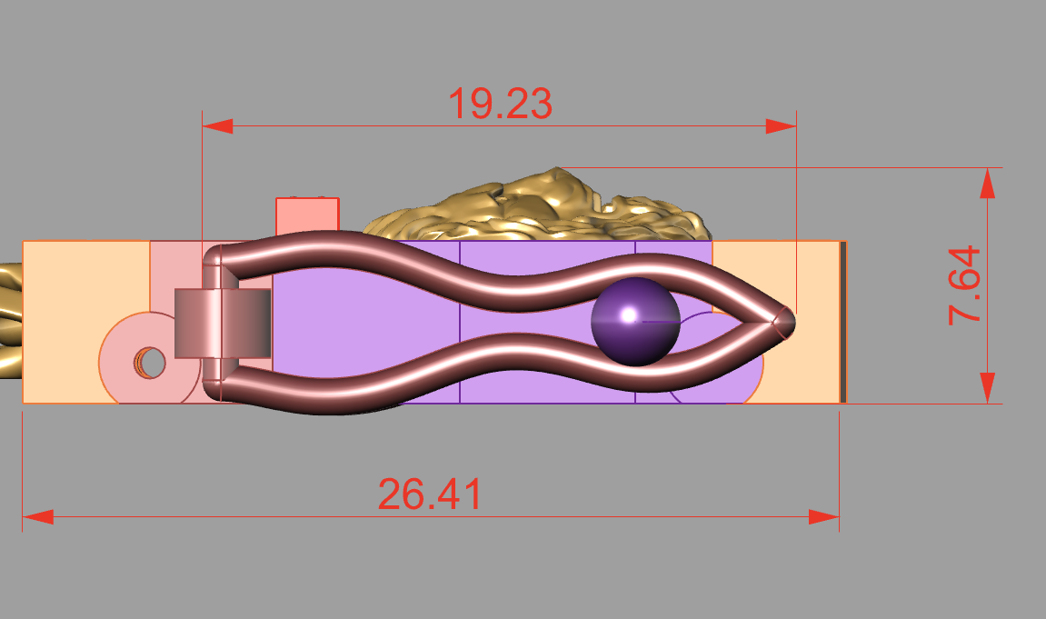 Lion Head lock Mechanism Bracelet  CAD FILE
