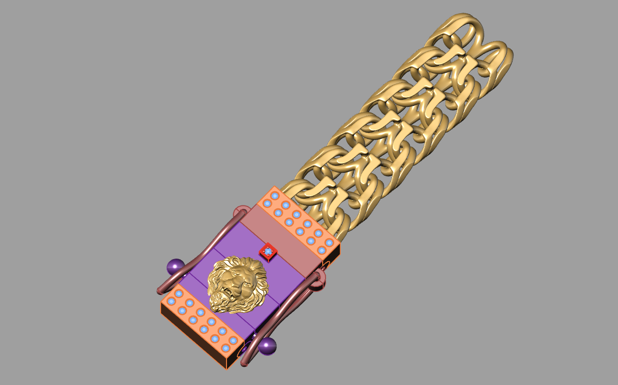 Lion Head lock Mechanism Bracelet  CAD FILE