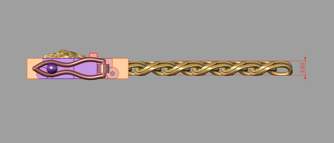 Lion Head lock Mechanism Bracelet  CAD FILE