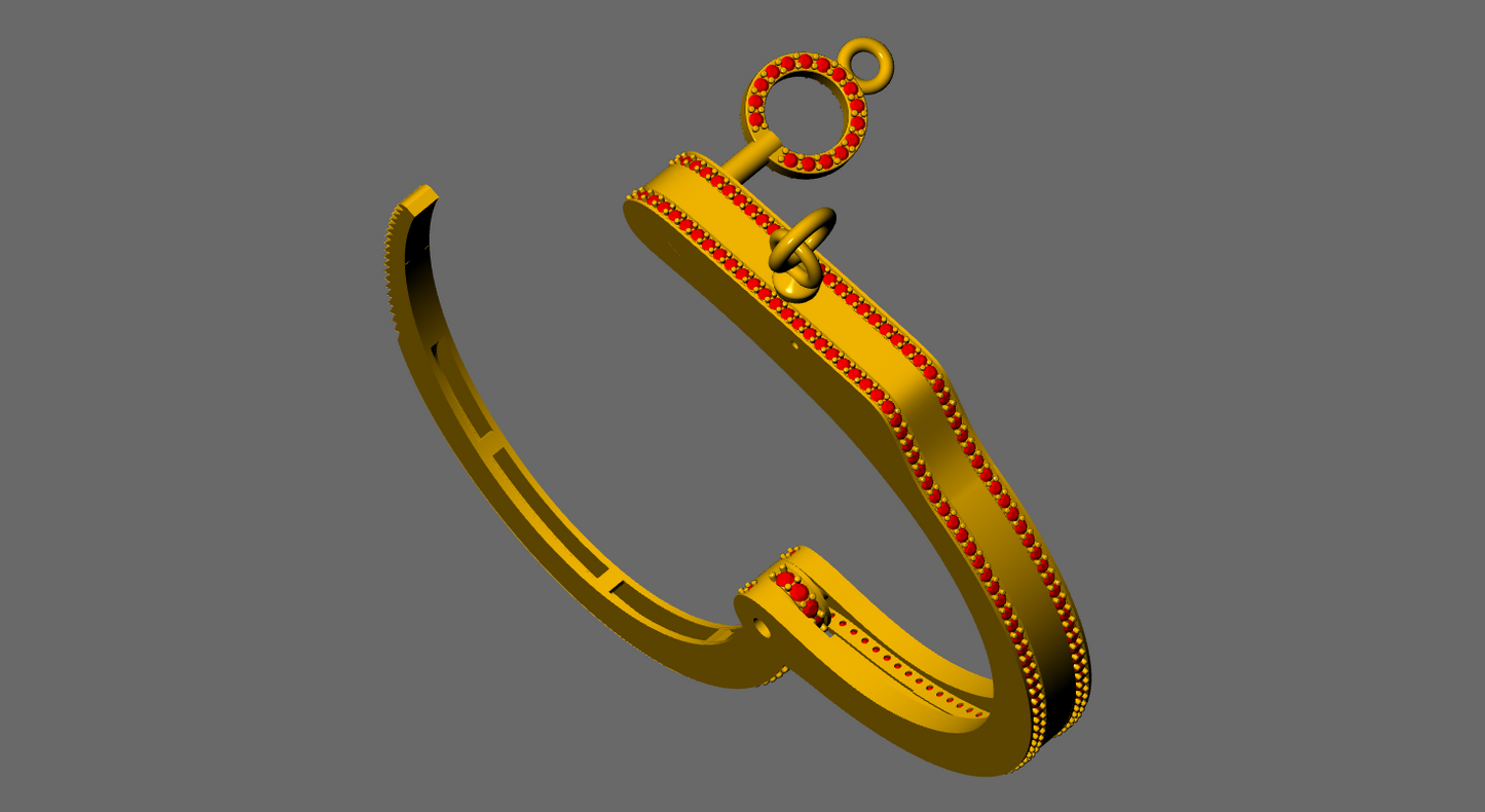 Handcuff Key Lock Mechanism daimond set Ring & Bracelet  CAD FILE