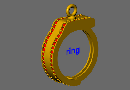 Handcuff Key Lock Mechanism daimond set Ring & Bracelet  CAD FILE