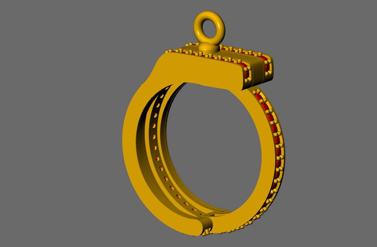 Handcuff Key Lock Mechanism daimond set Ring & Bracelet  CAD FILE