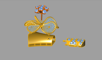 Flower Zip Diamond Set  Micro Pave CAD FILE