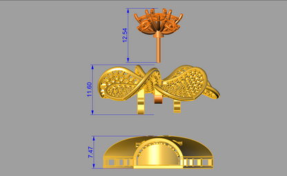 Flower Zip Diamond Set  Micro Pave CAD FILE