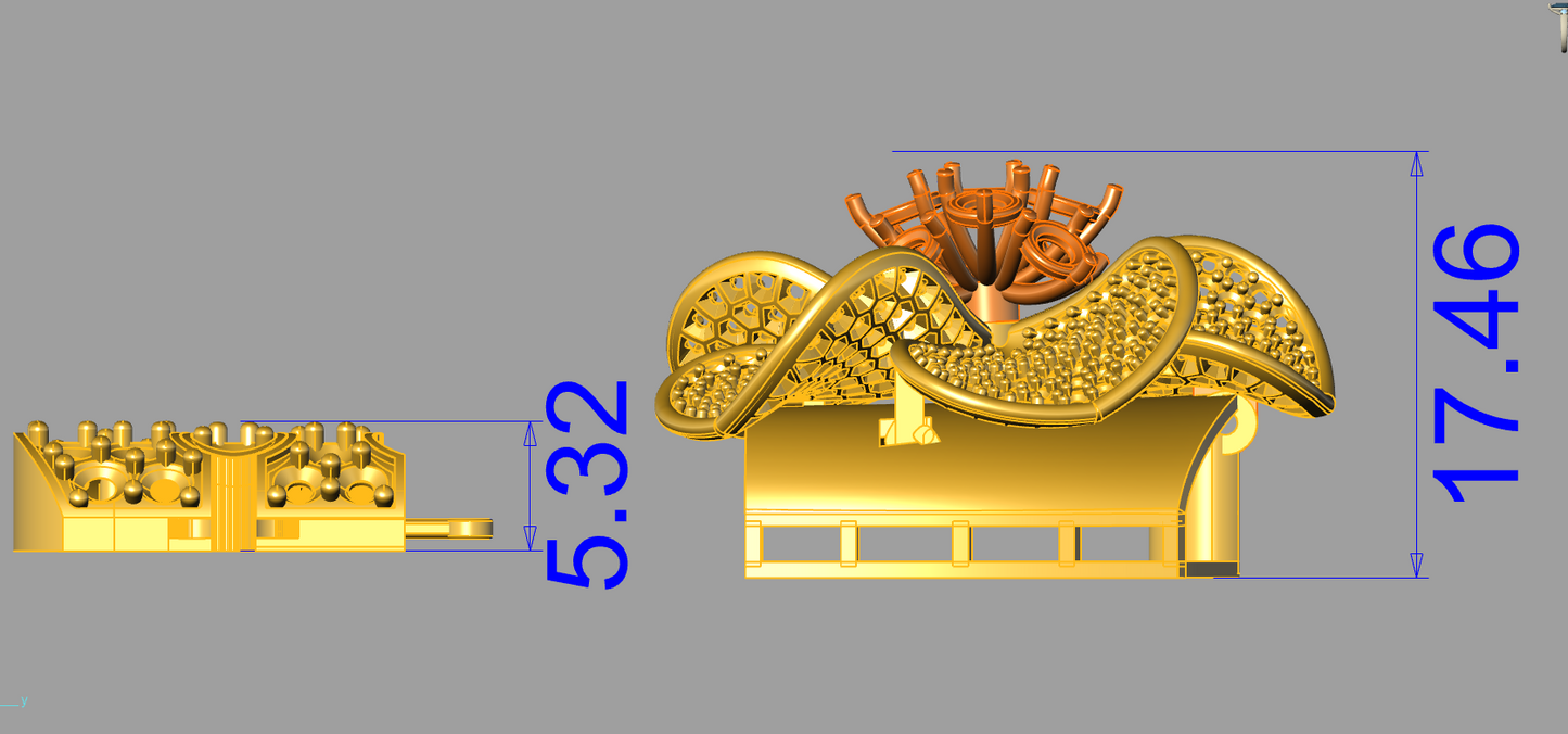 Flower Zip Diamond Set  Micro Pave CAD FILE