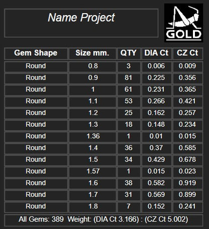 Horse Daimond Set Gold+Broch CAD FILE