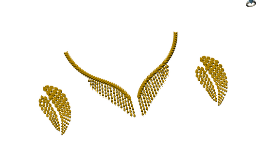Matching Earrings & Necklace WIth Daimond Set CAD FILE