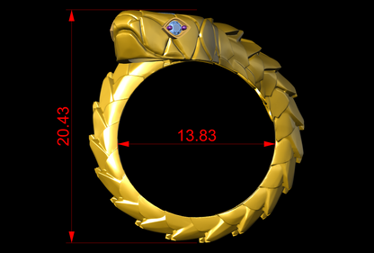 Snake Wrap  With Daimond Set Ring  CAD FLE