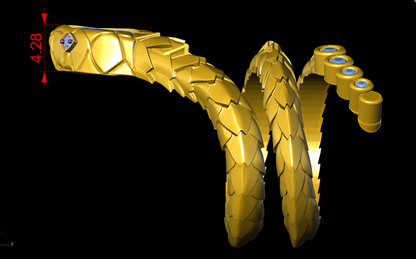 Snake Wrap  With Daimond Set Ring  CAD FLE