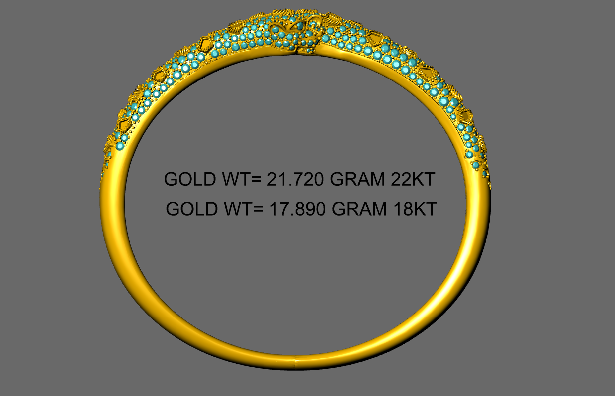 Panther Openable Mechanism Double Head Diomond Set Bracelet  CAD FILE