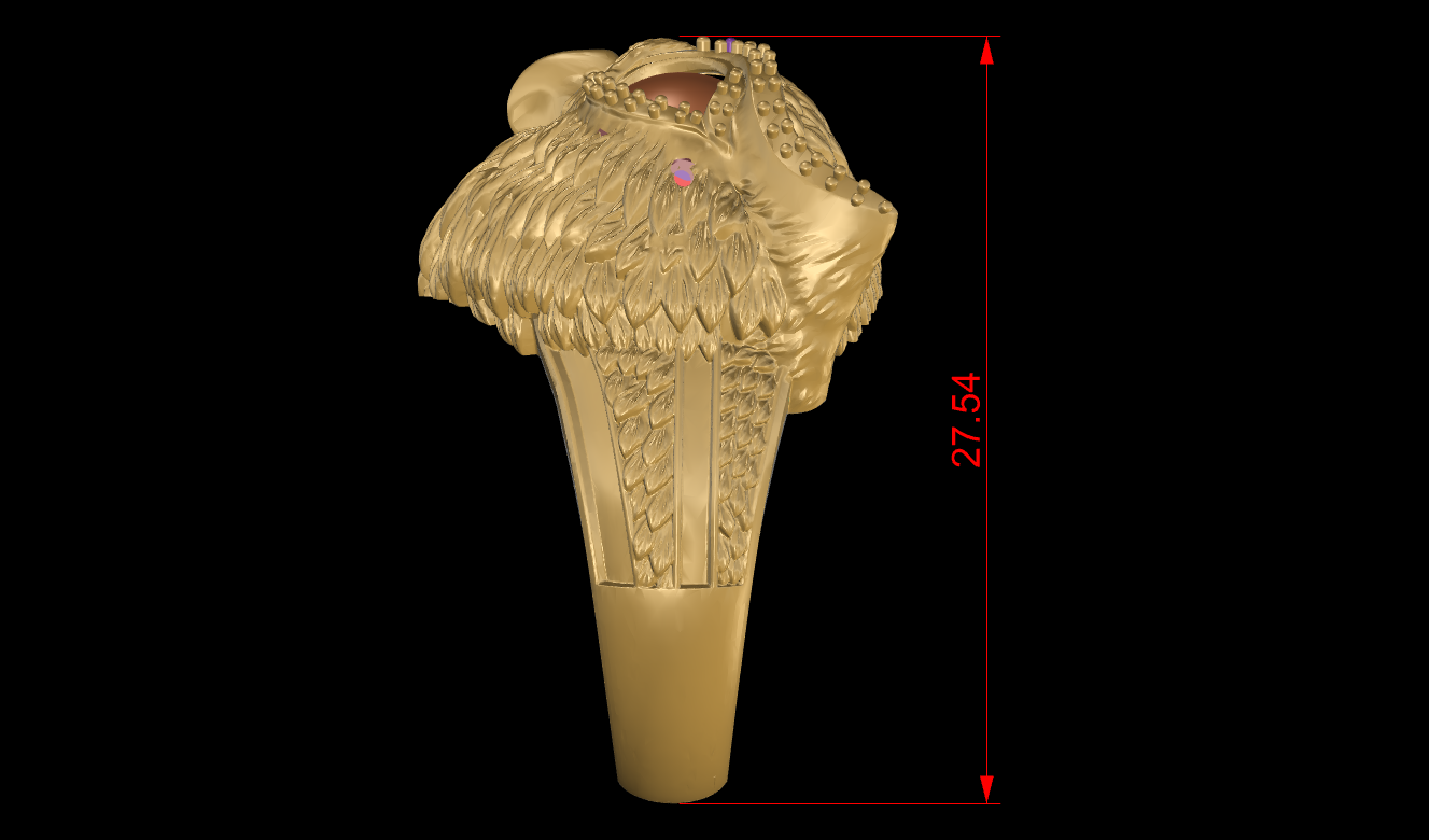 Owl Face Eyes Wings Mechanism Ring CAD FILE