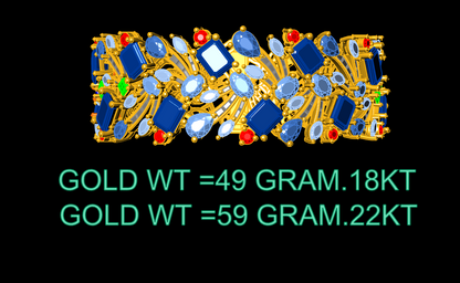 Mix Stone Bracelet with Lock Mechanism CAD FILE