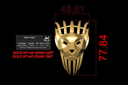 Panther Head Broch with Daimond Set  CAD FILE