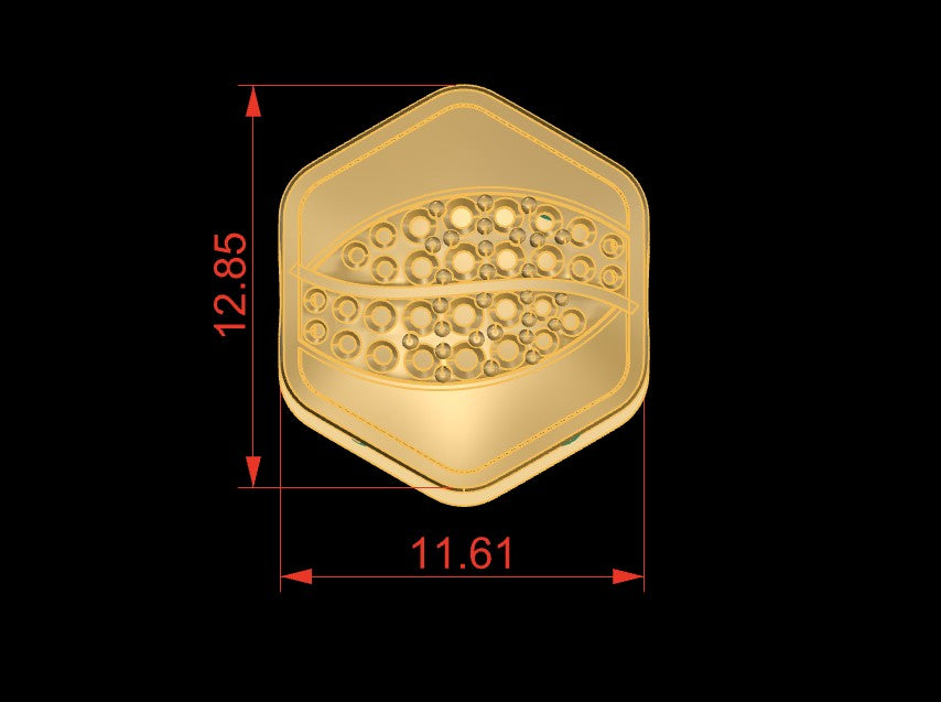 Hexagon daimond Set  Spring Gold & Silver Bracelet  CAD FILE