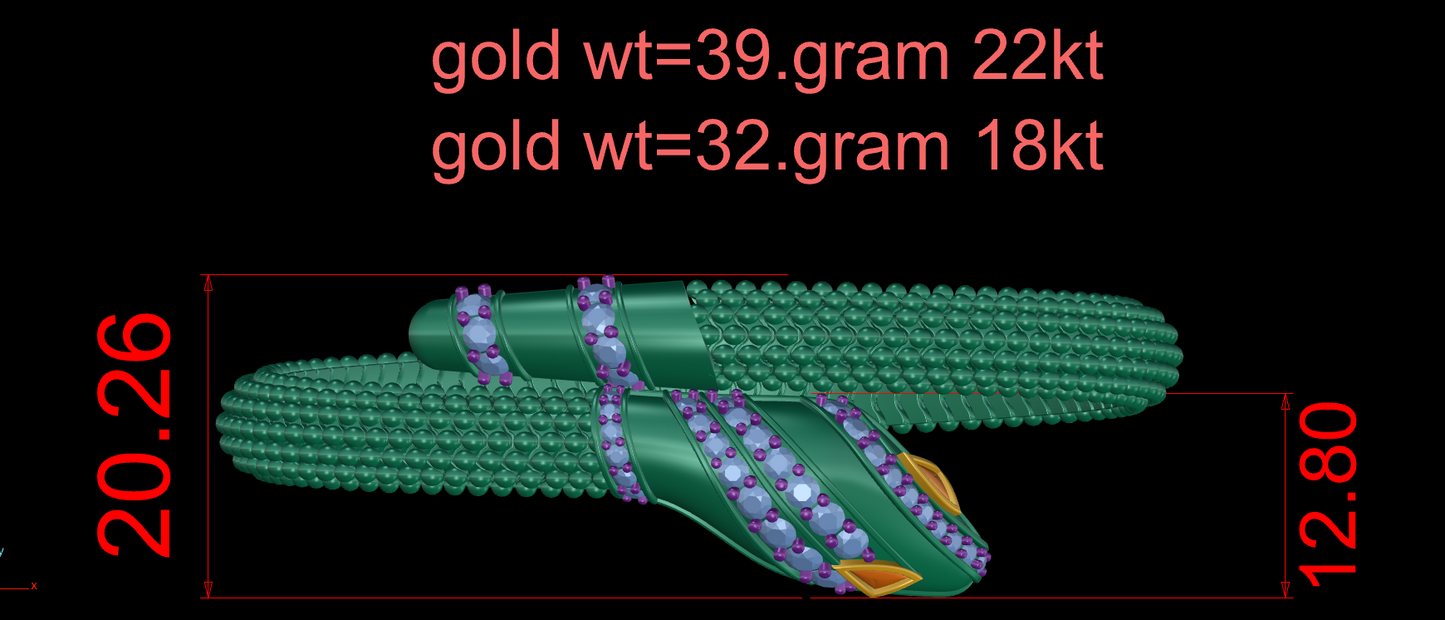 Serpent Flexible Bracelet CAD FILE