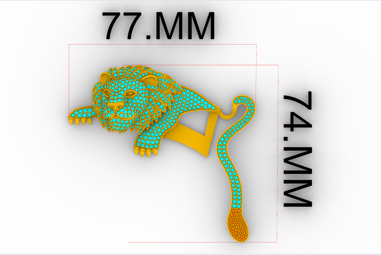 Lion Brooch CAD FILE