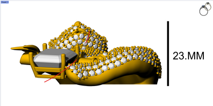 panda  gold broch cad file
