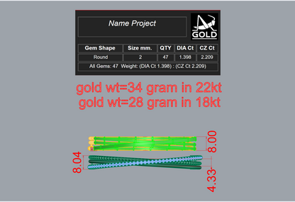 Twisted Diamond Openable Bangle CAD FILE
