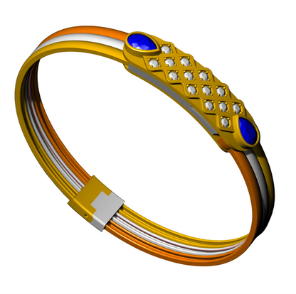 THREE WIRE OPENABLE DIAMOND BANGLE cad file
