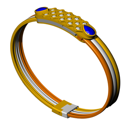 THREE WIRE OPENABLE DIAMOND BANGLE cad file