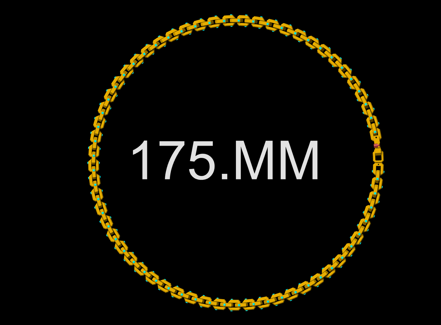 Rectangular Link Diamond Necklace CAD FILE