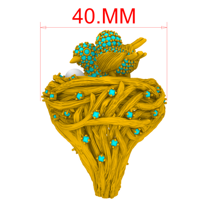 Bird Nest Nature Inspired Statement Ring 3DM & STL CAD FILE