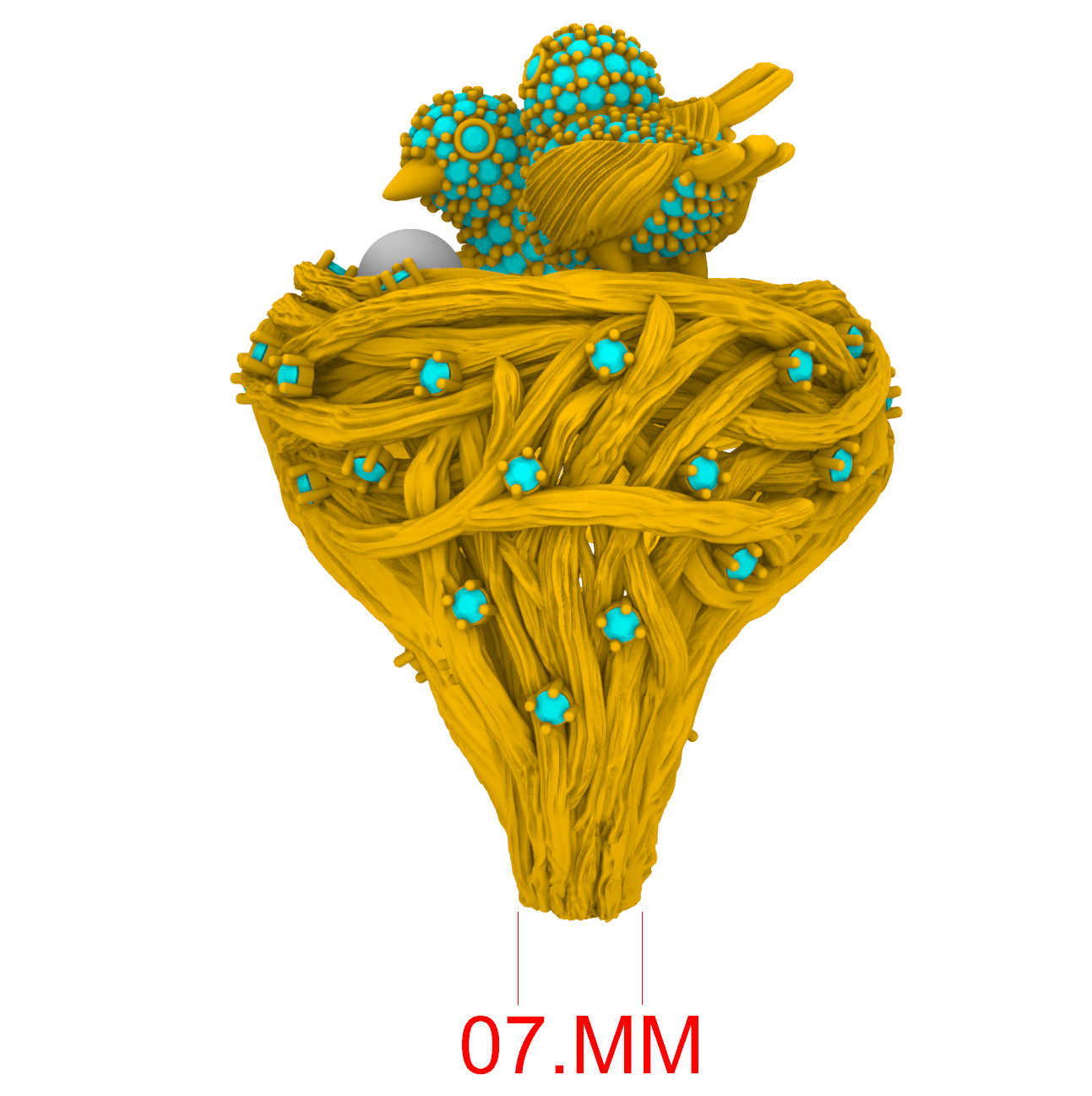 Bird Nest Nature Inspired Statement Ring 3DM & STL CAD FILE
