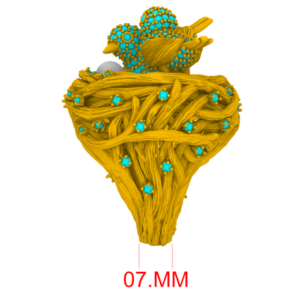 Bird Nest Nature Inspired Statement Ring 3DM & STL CAD FILE