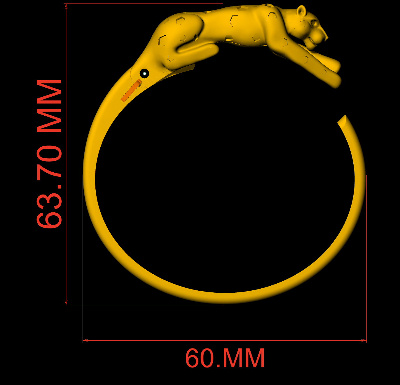 Panther Openable Bangle  STL AND 3DM CAD FILE