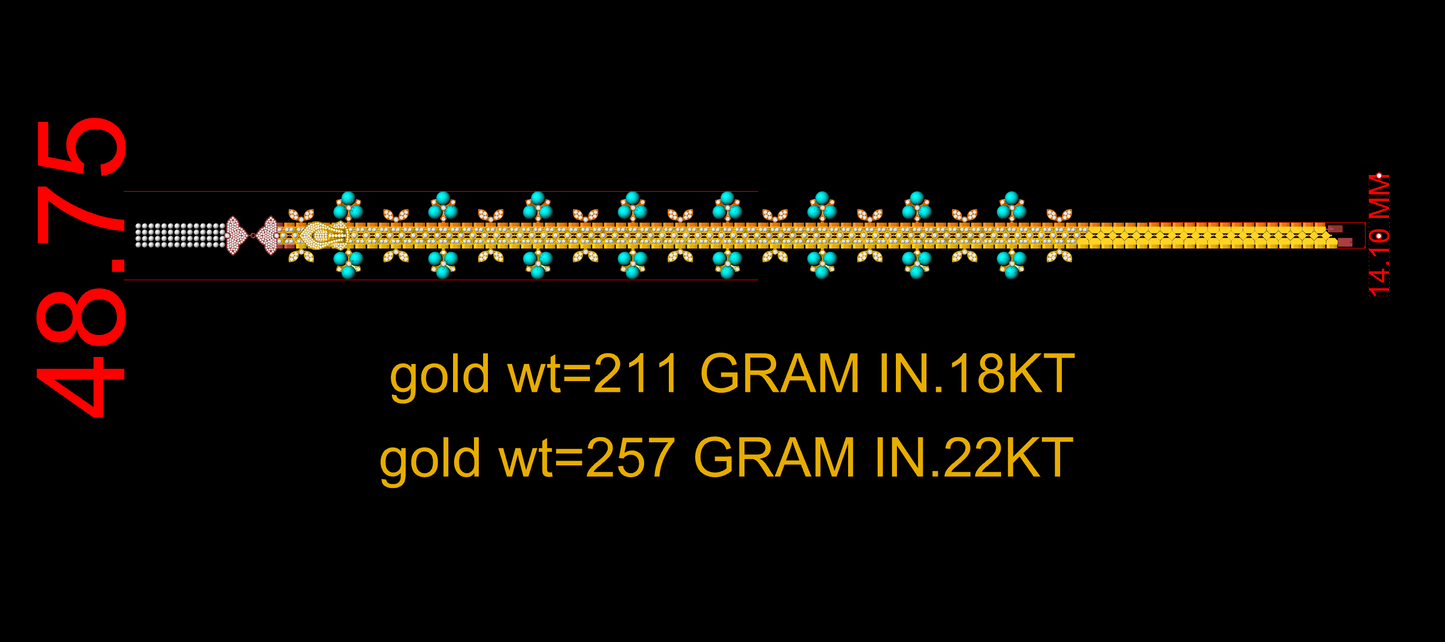 Zip stone set micro pave neckles CAD FILE