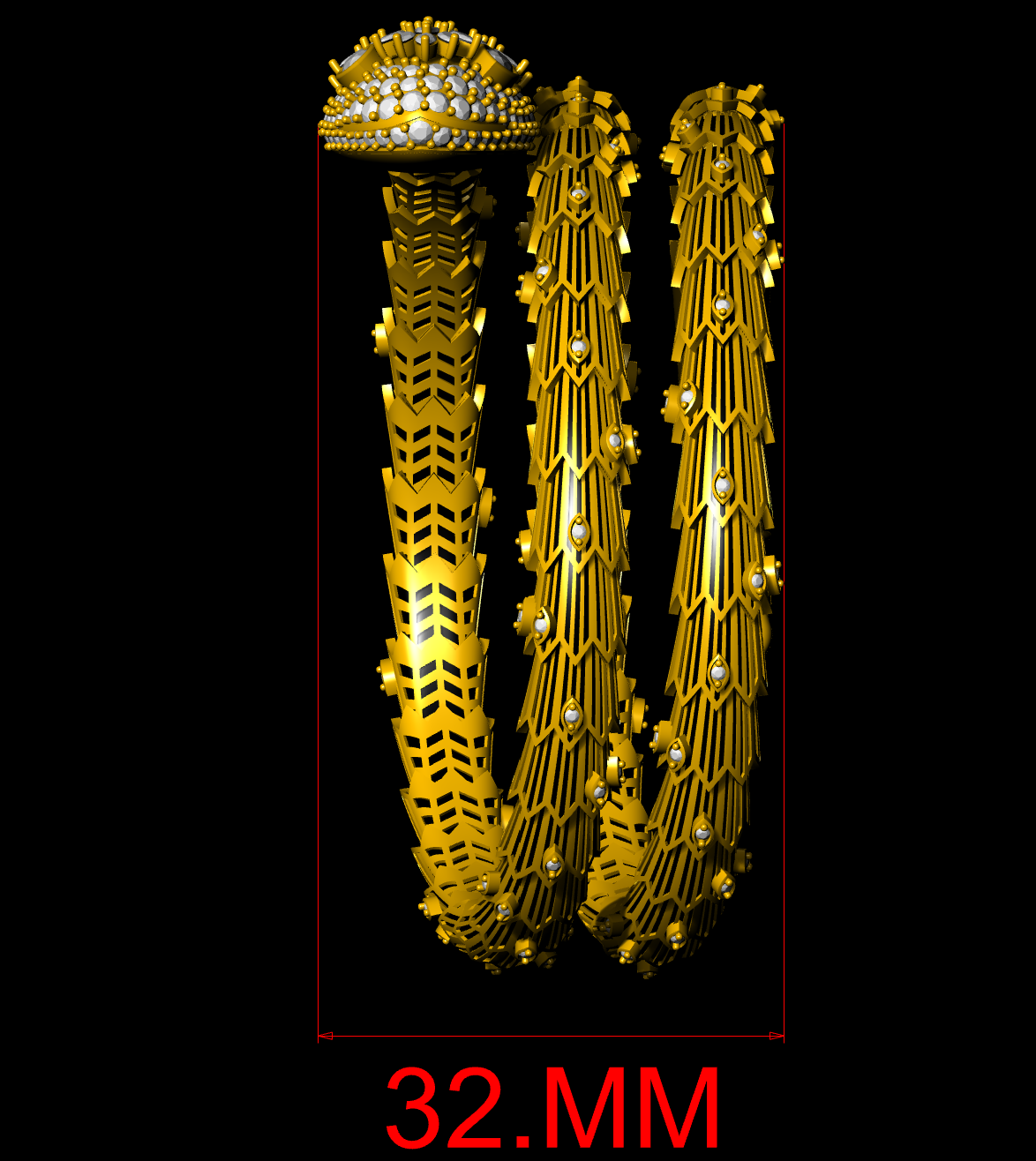 Snake Design Marquise Diamond Bracelet CAD FILE